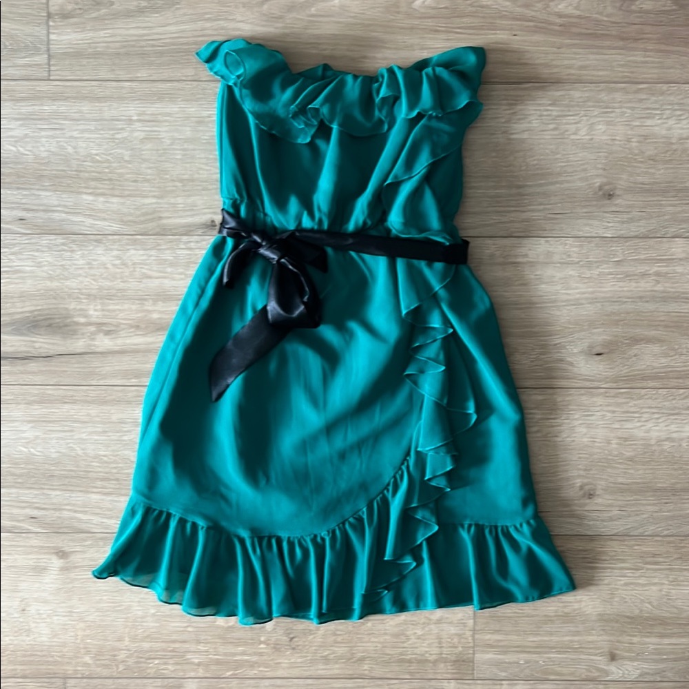 H&M Emerald Green Ruffle Dress